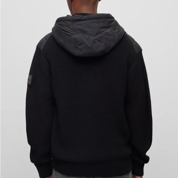 Brand new Hugo boss MIXED-MATERIAL ZIP-UP HOODIE WITH ONION QUILTING size M - Picture 3 of 11